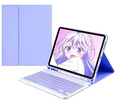 Стильный чехол-клавиатура Fire HD 10 13-го поколения 2023 года, симпатичный ноутбук, популярный, выпущенный в 2023 году, дюймовый планшет Fire HD 10 с чехлом-клавиатурой на магните фиолетовый