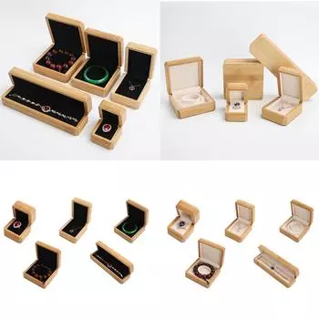 Стильный деревянный футляр для хранения аксессуаров, удобная шкатулка для демонстрации ювелирных изделий, красивый деревянный контейнер для хранения, держатель для женщин 1 белый