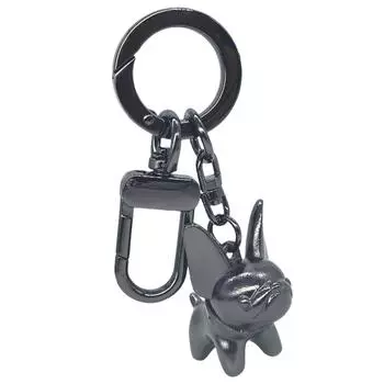 Стильный держатель для ключей, кулон для ключей, металлическое украшение для ключей, форма собаки, стильная бижутерия для ключей, металлическая текстура для различных случаев чёрный