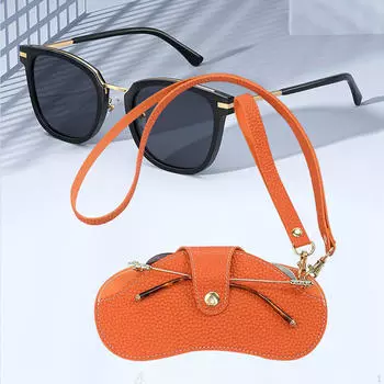 Стильный держатель для солнцезащитных очков со съемным ремешком и органайзером для переноски оранжевый