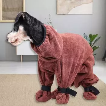 Стильный дышащий влагопоглощающий банный халат для домашних животных, сушильный банный халат для собак, полотенце для котят XS зелёный