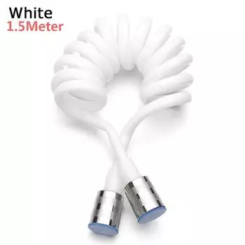 Стильный гибкий распылитель для воды с защитой от обертывания, распылитель для ванны, соединительная труба для туалета, биде, пружинный шланг для душа 1.5 meters белый