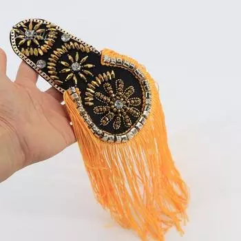 Стильный горный хрусталь винтажная одежда эполет плечо ювелирные изделия кисточка эполет для костюма чёрный