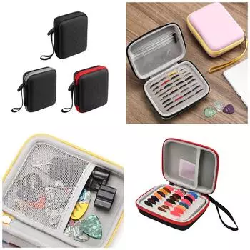 Стильный и прочный чехол для хранения медиаторов, сумка-органайзер для личных занятий, идеально подходит для любителей музыки красный