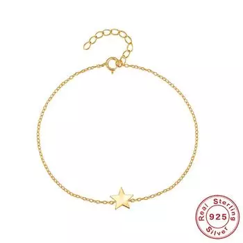 Стильный и простой классический базовый регулируемый браслет-пентаграмма из стерлингового серебра 925 пробы для повседневной носки 925 Silver