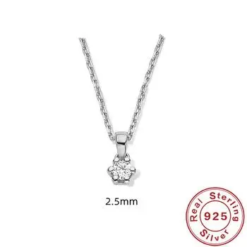 Стильный и простой стиль S925 стерлингового серебра классические свадебные ювелирные изделия подарок один бриллиант ожерелье 925 Silver