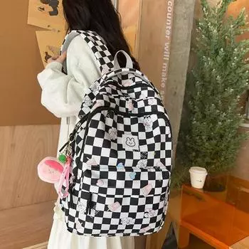 Стильный клетчатый рюкзак для женщин и мужчин - большая школьная/компьютерная сумка для учеников старших и младших классов Standard