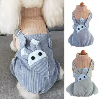 Стильный комбинезон для домашних животных, универсальная теплая лоскутная одежда для четвероногих собак L синий
