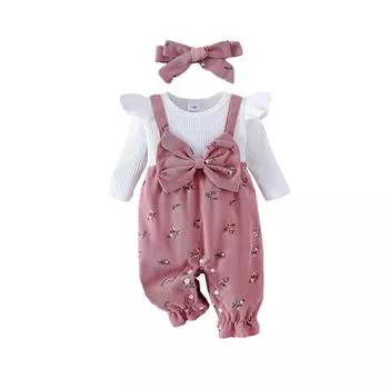 Стильный комплект из двух предметов для девочек: топ и брюки 12M розовый