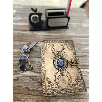 Стильный кожаный журнал ручной работы Tripal Moon, винтажный бумажный журнал Decle/офисный дневник/для него/школьный дневник/день отца 7 x 5 in коричневый