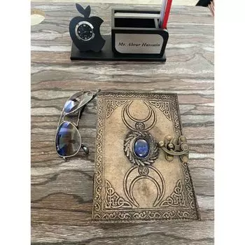 Стильный кожаный журнал ручной работы Tripal Moon, винтажный бумажный журнал Decle, офисный дневник, подарок для него/школьный дневник, подарок на день отца 7 x 5 in коричневый