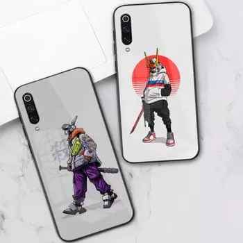 Стильный крутой чехол для телефона с роботом для Xiaomi 12 11T 10 9 Redmi Note 11 10 10S Pro Redmi 9 9A 8, черный стеклянный чехол для телефона из поликарбоната Xiaomi 12-12X