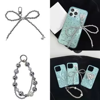 Стильный кулон-бабочка с бусинами, аксессуар для телефона, персонализируйте свою сумку с помощью стиля для брелоков, кошельков и телефонов 1