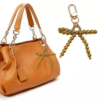 Стильный кулон-бантик, модный брелок, бусины, брелок для ключей, сумка, кулон, подходит для украшения брелока или сумки золотой