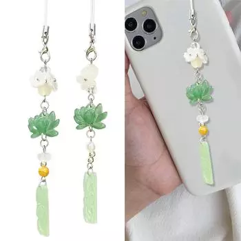 Стильный кулон для телефона в виде цветка, практичный брелок, аксессуар для сумки, подвесное украшение, модный аксессуар для женщин и девочек белый
