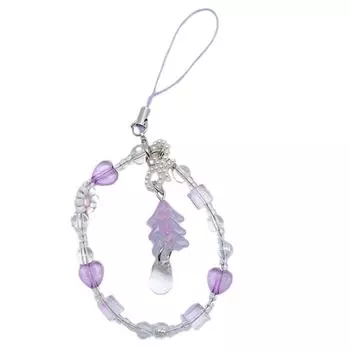 Стильный кулон из бусин, цепочка для телефона, украшение в виде сердца, подвеска для мобильного телефона из бусин, аксессуар-шнурок для телефона для женщин и девушек фиолетовый