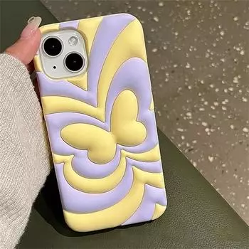 Стильный милый мягкий силиконовый чехол с 3d бабочкой для Iphone 14 13 12 11 Pro Max Ins Корея с милыми животными противоударный чехол Funda For iPhone 14Pro