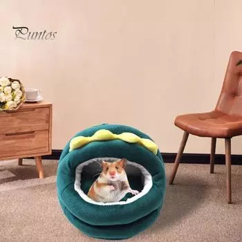 Стильный мягкий на ощупь утолщенный домик для домашних животных, грызуны, гнездо для животных, кровать для кроликов, мелкие принадлежности для домашних животных для ежа S коричневый