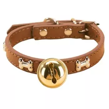 Стильный ошейник для собак, прочный, удобный, предотвращает разрыв S коричневый