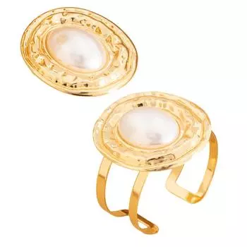 Стильный овальный набор браслета и кольца Легкие аксессуары Преувеличенные украшения для деловых встреч и светских мероприятий A