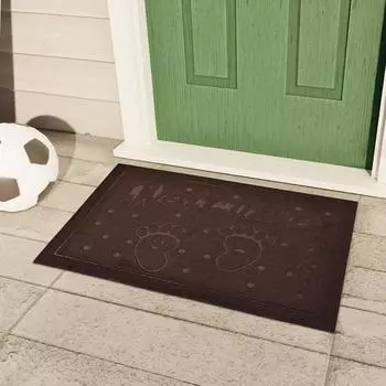 Стильный персонализированный резиновый коврик для двери - Нескользящий, прочный коврик для дверей, веранд и ванных комнат - Водонепроницаемый и прочный ковер 38x58cm серый