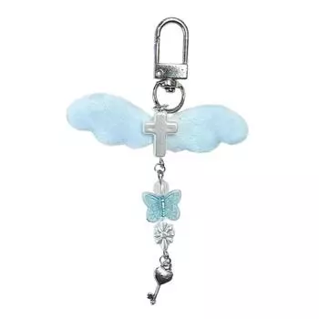 Стильный подвесной ремень в виде крыла для телефона, цепочка с бантом, брелок с бусинами, шнурок для телефона, акриловый брелок для сумки, украшение, ювелирные изделия B