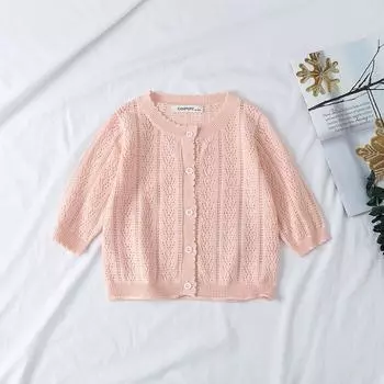 Стильный повседневный кардиган для девочек 100 розовый
