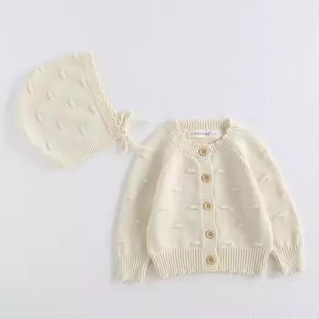 Стильный повседневный кардиган для девочек 90 бежевый