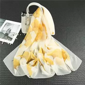 Стильный принтованный шарф: Мягкий, модный, легкий шелк для защиты от солнца, путешествий, пляжа или использования в качестве шали No.3