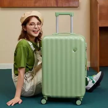 Стильный японский чемодан: Прочная универсальная тележка на колесах для мужчин и женщин, кожаная отделка, идеально подходит для студентов. 18 Cabin Luggage