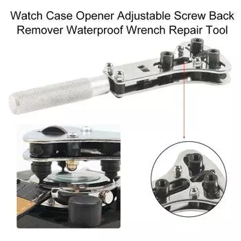 Стильный разводной ключ, водонепроницаемый инструмент для ремонта часов, съемник для открывания задних гаечных ключей серебряный