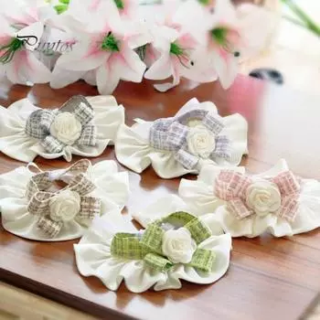 Стильный регулируемый элегантный ошейник для домашних животных, ошейник с бантом для собак и кошек, шейный платок для домашних животных, ежедневное сочетание M серый