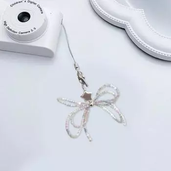 Стильный ремешок для телефона с бантом, ремешок на запястье, звезда, бабочка, бант, подвеска для телефона, антипотерянный ремешок для мобильного телефона, подвесной веревочный брелок