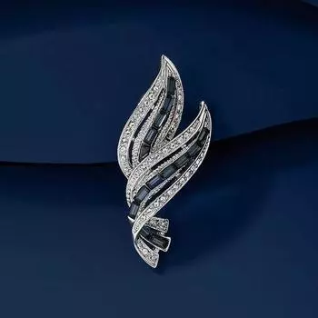 Стильный ретро элегантный атмосферный ленточный значок из хрусталя и металла, ювелирная брошь, аксессуары для повседневного костюма красный