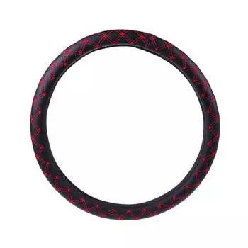 Стильный ромбовый клетчатый противоскользящий защитный чехол на руль автомобиля из искусственной кожи