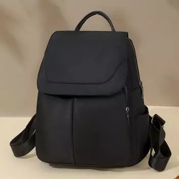 Стильный рюкзак с большой вместимостью, студенческая сумка, нейлоновая дорожная сумка для женщин чёрный