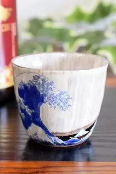 Стильный сакэ Кутани сётю Большая волна от бренда Японская столовая посуда столовые приборы, сосуды, посуда, керамика, стаканы, Хокусай, Канагава,