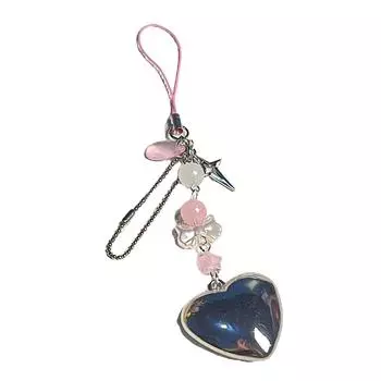 Стильный серебристый брелок-ремешок для телефона в форме сердца, многофункциональный ювелирный шарм, подвеска для телефона, подходит для модного ношения