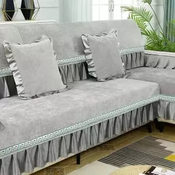 Стильный широкий край, большой цветок, всесезонная диванная подушка, большая юбка, противоскользящий чехол для дивана, универсальный универсальный чехол, тканевый чехол 30x75cm 3edge 18cm