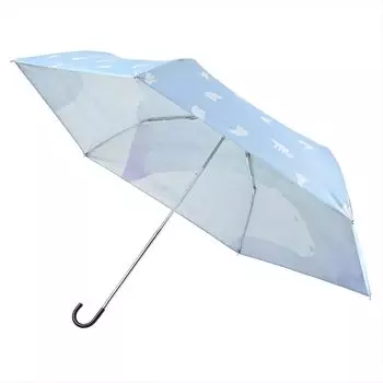 стильный складной зонт затенение 2 стороны белый медведь мини 2426BL синий