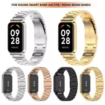 Стильный сменный ремешок из нержавеющей стали и удобный ремешок для часов, аксессуары для часов, подходящие для Band 8 Active серебряный