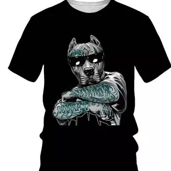 Стильный собачий принт, мужская футболка с круглым вырезом с графическим дизайном Novel, повседневные удобные футболки на лето, топы мужской одежды для повседневных курортов S