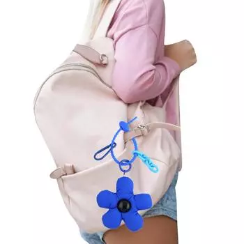 Стильный тканевый брелок с цветком, привлекательный цветок, брелок для ключей, аксессуар, брелок для ключей, украшение, цепочка для телефона, подвеска небесно-голубой