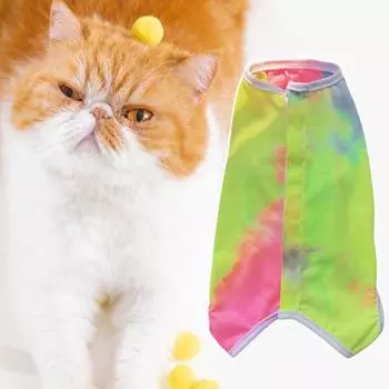 Стильный, удобный, высококачественный костюм для стерилизации домашних животных, полосатый принт, хирургическая защитная одежда для собак и кошек S зелёный