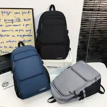 Стильный вместительный деловой рюкзак для ноутбуков чёрный