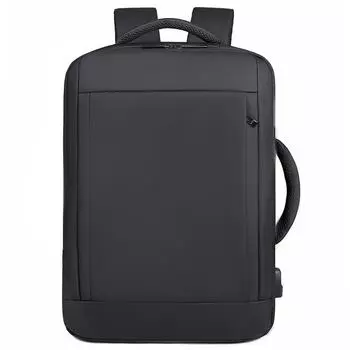 Стильный, вместительный многофункциональный деловой рюкзак для ноутбука чёрный