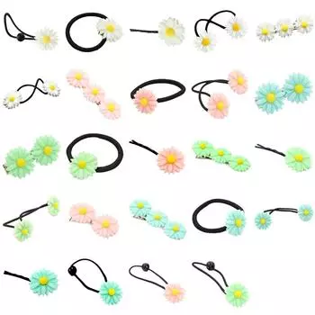 Стильный женский эластичный галстук для волос, веревочные ленты, зажим для волос, цветок, кулон, аксессуар для волос 1#