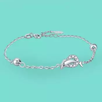 Стильный женский браслет из серебра 925 пробы, милый браслет с подвеской в виде дельфина, однотонная серебряная цепочка, минималистичные ювелирные изделия из настоящего серебра