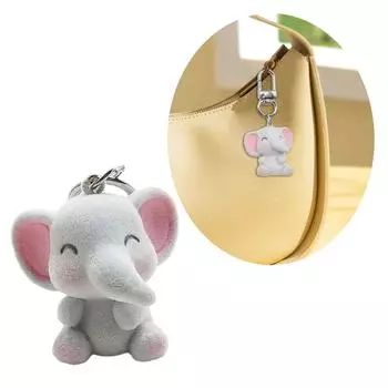 Стильный женский брелок для ключей с изображением мультяшного 3D животного, подвесной кулон, украшение для сумок и сумок в машине 10