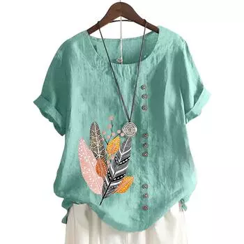 Стильный женский хлопковый топ с короткими рукавами, 11 цветовых вариантов и модный цветочный дизайн S белый